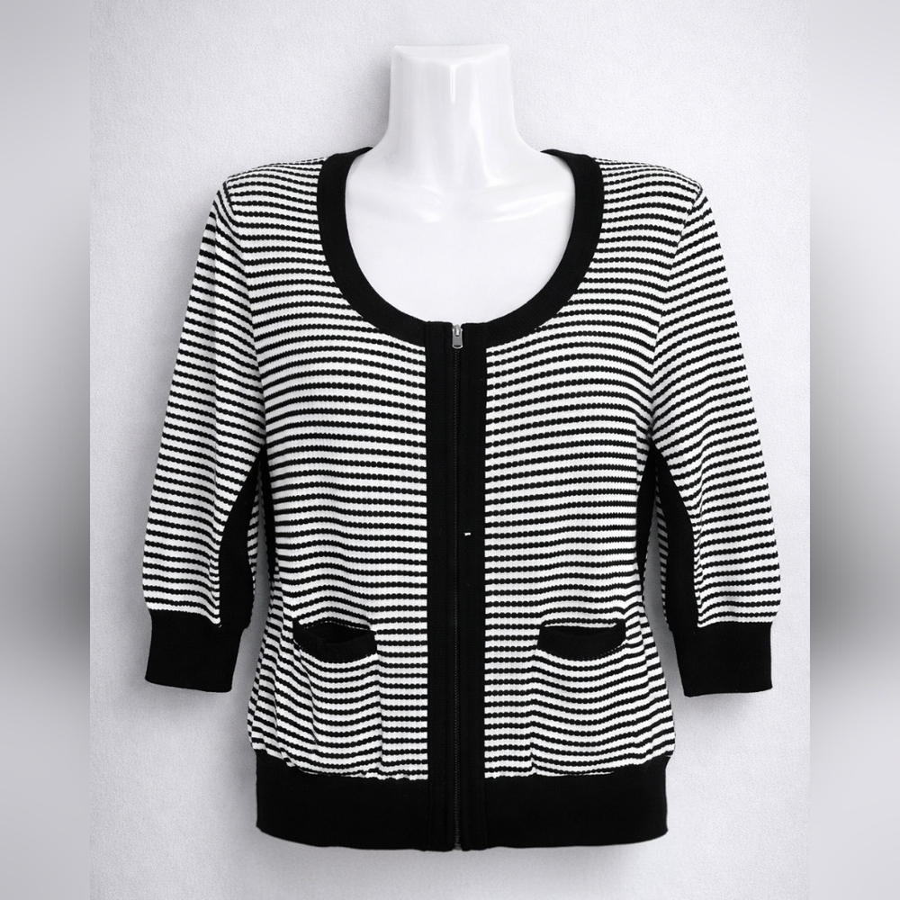 MARELLA Striped Black and White Cardigan